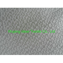 75 * 150 D poliéster liso em relevo pele pêssego tecido/branco gravado da tela